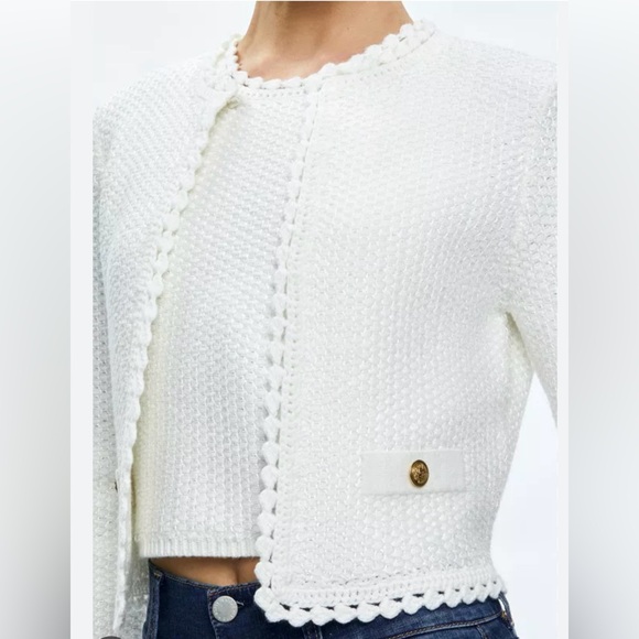 NWT ALICE + OLIVIA NOELLA KNIT JACKET - Picture 1 of 15